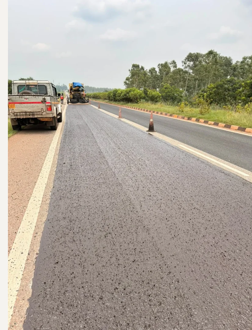 KRB micro-surfacing work underway on a road in Uttar Pradesh